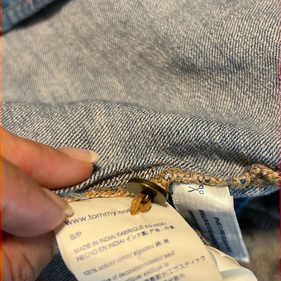 TOMMY HILFIGER small denim dress long sleeve pockets button down belted - Picture 11 of 13